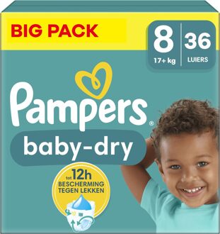 Pampers Baby Dry - Maat 8 - Big Pack - 36 luiers - 17+ KG
