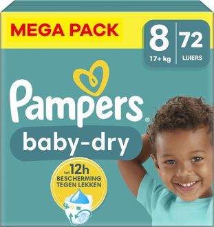 Pampers Baby Dry - Maat 8 - Mega Pack - 72 luiers - 17+ KG