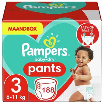 Pampers Baby Dry Pants - Maat 3 - Maandbox - 188 stuks - 6/11KG