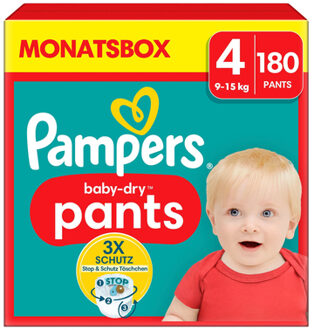 Pampers Baby-Dry Pants, maat 4 Maxi, 9-15kg, maandelijkse doos (1 x 180 luiers)
