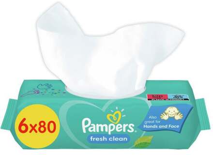 Pampers Fresh Clean - Billendoekjes - 480 doekjes - 6 x 80