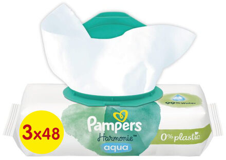 Pampers Harmonie Aqua - Billendoekjes - 144 doekjes - 3 x 48