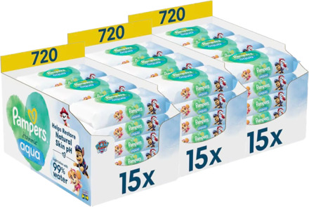 Pampers Harmonie Aqua - Billendoekjes - Paw Patrol - 45 x 48 stuks (2160 doekjes)