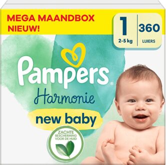 Pampers Harmonie - Maat 1 - Mega Maandbox - 360 stuks - 2/5 KG