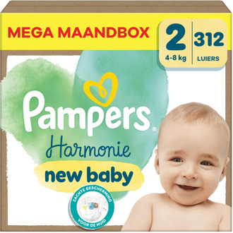 Pampers Harmonie - Maat 2 - Mega Maandbox - 312 stuks - 4/8 KG