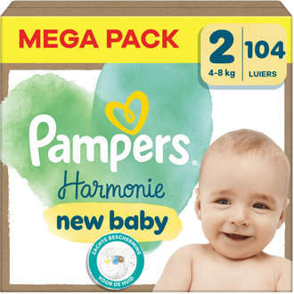 Pampers Harmonie - Maat 2 - Mega Pack - 104 stuks - 4/8 KG