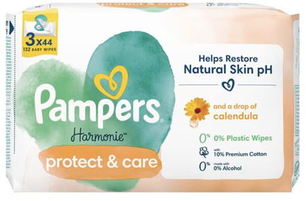 Pampers Harmonie Protect & Care - Calendula - Billendoekjes - 132 doekjes - 3 x 44