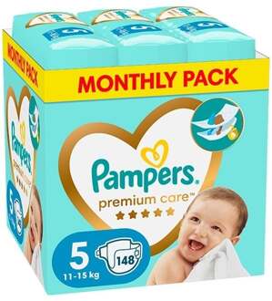 Pampers Premium Care - Maat 5 - Maandbox - 148 luiers - 11kg / 15kg