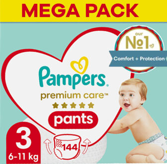 Pampers Premium Care Pants - Maat 3 - Mega Pack - 144 luierbroekjes - 6/11 KG