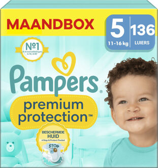 Pampers Premium Protection Luiers Maat 5 - 136 Stuks Maandbox