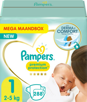 Pampers Premium Protection - Maat 1 - Mega Maandbox - 288 luiers