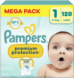 Pampers Premium Protection - Maat 1 - Mega Pack - 120 stuks - 2/5 KG