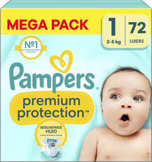 Pampers Premium Protection - Maat 1 - Mega Pack - 72 stuks - 2/5 KG