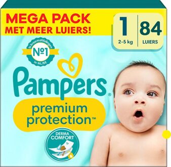 Pampers Premium Protection - Maat 1 - Megapack - 84 stuks - 2/5KG
