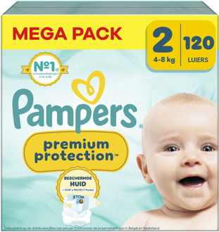 Pampers Premium Protection - Maat 2 - Mega Pack - 120 Stuks - 4-8 kg