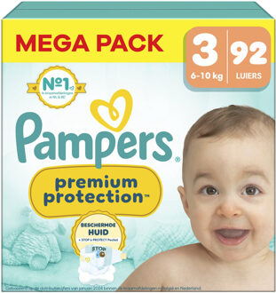 Pampers Premium Protection - Maat 3 - Mega Pack - 92 Stuks - 6-10 kg