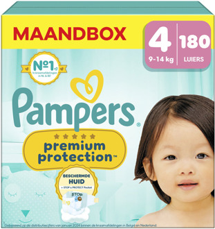 Pampers Premium Protection - Maat 4 - Maandbox - 180 Stuks - 9-14 kg