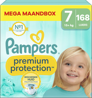 Pampers Premium Protection - Maat 7 - Mega Maandbox - 168 luiers - 15+ KG