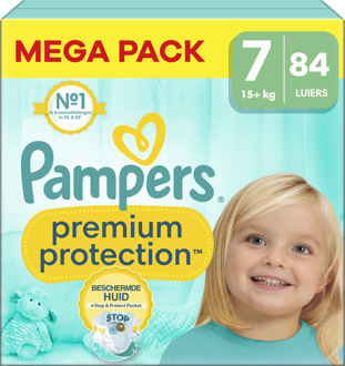 Pampers Premium Protection - Maat 7 - Mega Pack - 84 luiers - 15+ KG