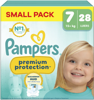 Pampers Premium Protection - Maat 7 - Small Pack - 28 luiers - 15+ KG