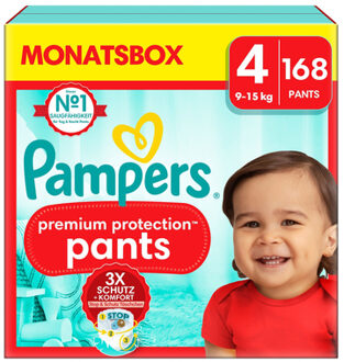 Pampers Premium Protection Pants - Maat 4 - Maandbox - 168 stuks - 9/15 KG