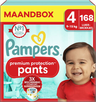 Pampers Premium Protection Pants - Maat 4 - Maandbox - 168 stuks - 9/15 KG