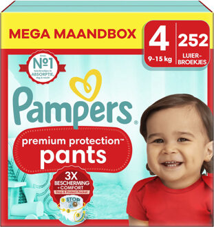 Pampers Premium Protection Pants - Maat 4 - Mega Maandbox - 252 stuks - 9/15 KG