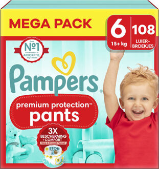 Pampers Premium Protection Pants - Maat 6 - Mega Pack - 108 stuks - 15+ KG