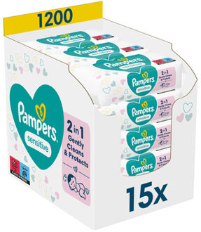 Pampers Sensitive - Billendoekjes - 1200 doekjes - 15 x 80