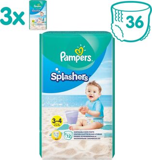 Pampers Splashers - Wegwerpbare Zwemluiers - Maat 3/4 - 36 stuks