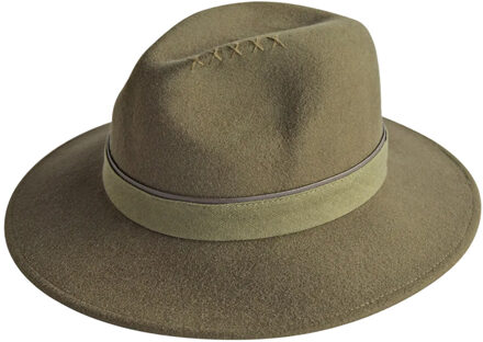 Panama hoed met linnen band Taylor  groen - 56,58,61,