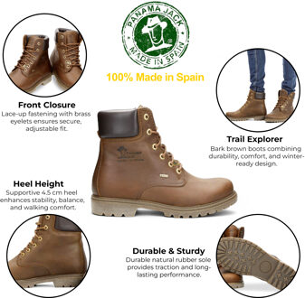 Panama Jack 03 GTX C1 Heren Bark Brown Waterdichte Leren Enkellaarsjes Bruin - EU 40
