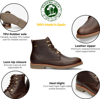 Panama Jack bruine leren Glasgow GTX C2 klassieke enkellaarzen voor heren - EU 40.5 / UK 7