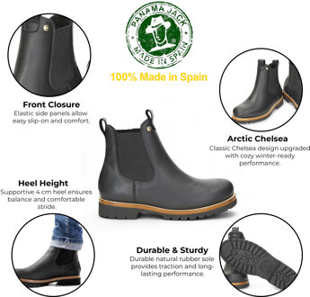 Panama Jack Heren Beny Igloo C1 Zwarte Waterdichte Leren Chelsea Boots - EU 41