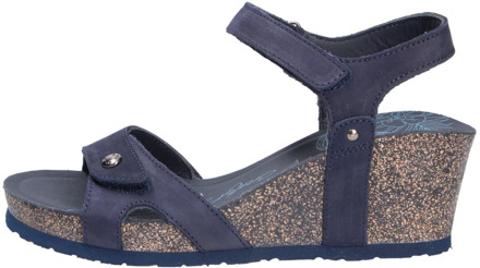 Panama Jack Julia Basics B10 sandalen met sleehak blauw - Maat 40