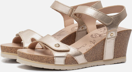 Panama Jack Julia Shine B3 sandalen met sleehak goud - Maat 36