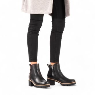 Panama Jack Zwarte Trav B2 leren enkellaarzen voor dames van Panama Jack