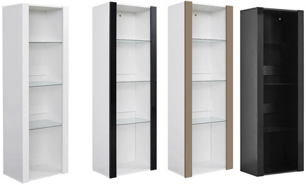 Panana Livingroom Furnitures High Gloss Fronts and Matt Body Cabinet Display Sideboard Cupboard Unit RGB LED