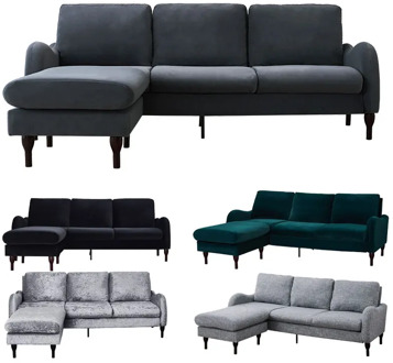 Panana Warmiehomy Comfy Velvet 3 Seater Sofa with Footstool Chair/Sofa Seating Couch Lounge Living Room Furniture Fast delivery