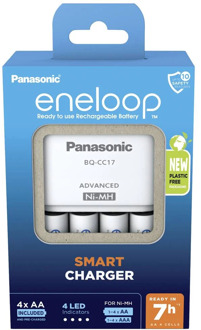 Panasonic Eneloop BQ-CC17 Slimme Batterijlader met 4x AA Oplaadbare Batterijen 2000mAh