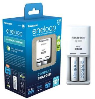 Panasonic Eneloop BQ-CC50 batterijlader met 2x AA oplaadbare batterijen 2000mAh