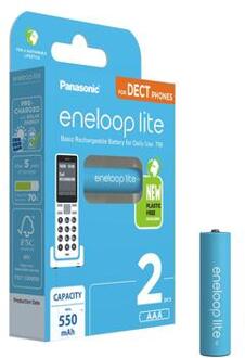 Panasonic Eneloop Lite Dect BK-4LCCE/2DE Oplaadbare AAA-batterijen 550mAh - 2 stuks.