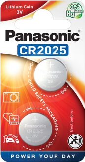 Panasonic knoopcel batterijen CR2025 (2 stuks)
