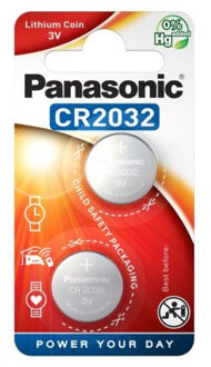 Panasonic knoopcel batterijen CR2032 (2 stuks)