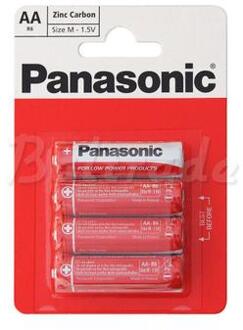 Panasonic R6RZ/4BP Zink-koolstof AA-batterijen - 4 stuks.
