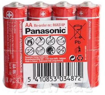 Panasonic R6RZ/4P Zink-koolstof AA-batterijen - 4 stuks.
