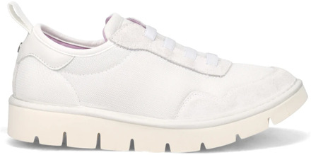 Panchic Witte Slip-On Sneakers met Hardloopgeïnspireerd Bovenwerk Panchic , White , Dames - 41 Eu,38 Eu,40 EU