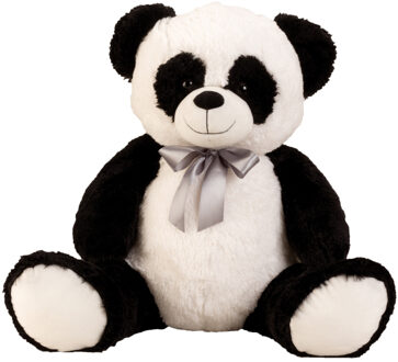 Panda beer knuffel van zachte pluche - 55 cm zittend/80 cm staand - Knuffeldier Zwart