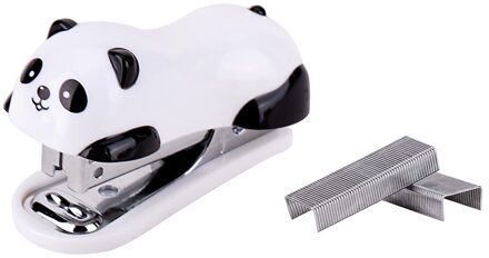 Panda Beste Cadeau Leuke Met Nietjes Cartoon Schoolbenodigdheden Briefpapier Mooie Plastic Praktische Kantoor Accessoires Nietmachine Set