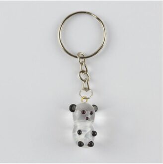 Panda Dacht Glas Sleutelhanger Kleur: Zwart